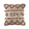 Laddha Home Designs 20" Beige and White Geometric Square Throw Pillow